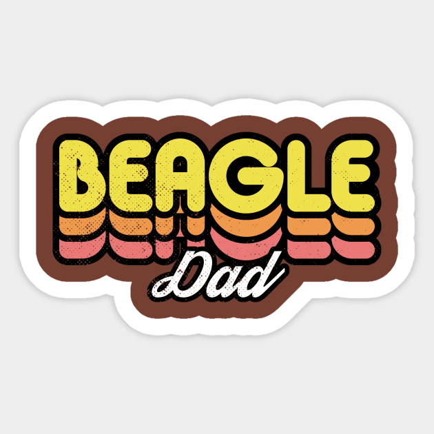 Retro Beagle Dad Sticker by rojakdesigns